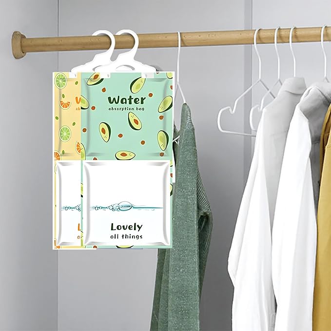 6 Pack Moisture Absorber Hanging Bags, Fragrance Free Humidity Packs, Hanging - Image 5