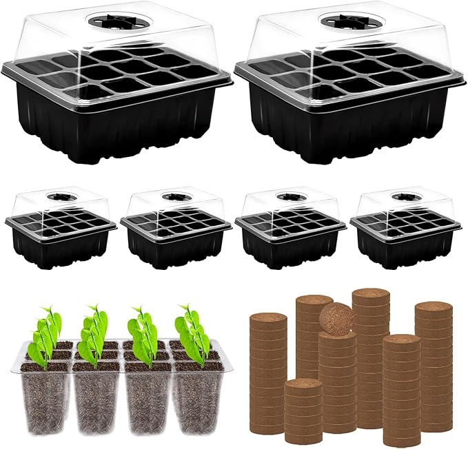 ZeeDix 6 Set Seed Starter Tray Kits, 6 Pack Seed Trays by ZeeDix