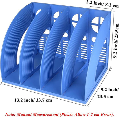 SAYEEC Sturdy Magazine Holder Plastic 4 Compartment Desk File Organizer - Image 2