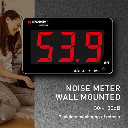 Decibel Meter 30dB-130dB, Wall Mounted Hanging Sound Level Meter - Image 2