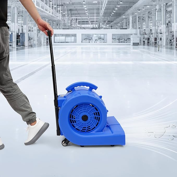 3-Speed Air Mover 750W Floor Drying Dryer Portable Carpet Drying Blower Fan-110V - Image 5