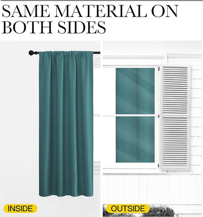 NICETOWN Blackout Curtains for Living Curtains, Sea Teal, 2 Panels, 42 by 72 - Image 5