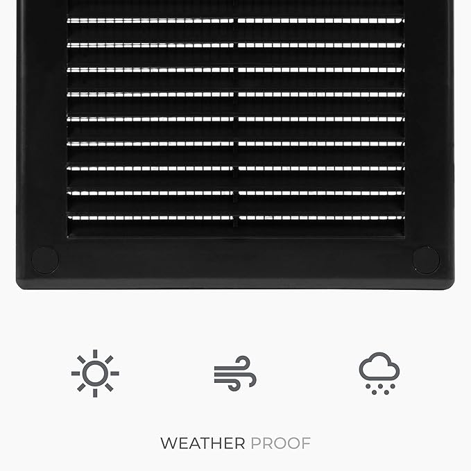 6" x 6" Square Air Vent Cover – Black Plastic Vent Deflector - Image 6
