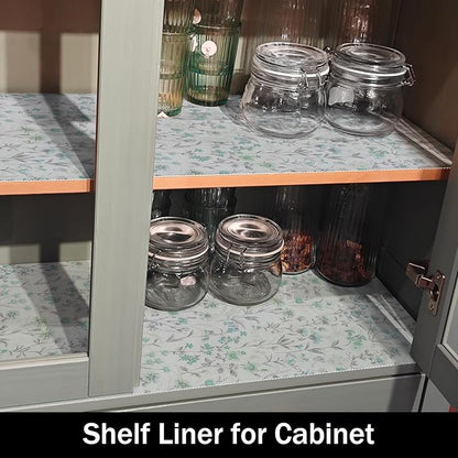 Blue and Green Floral Shelf Liners Non Adhesive and 12IN x 20FT Strong Non-Slip - Image 6