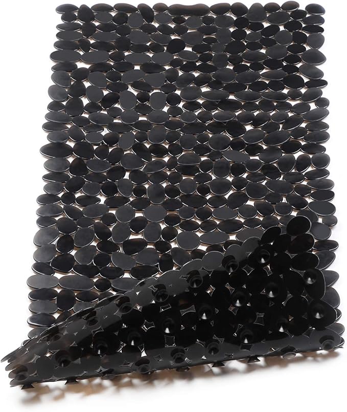 WELTRXE Non Slip Bathtub Mat 35 x 16 Inches Pebbles Shower Mats by WELTRXE