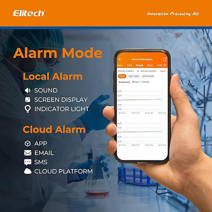 Elitech 2.4GHz/5GHz WiFi Real-Time Temperature Humidity Monitor, Dual Channel - Image 3