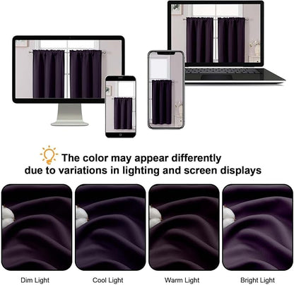 Chyhomenyc Short Kitchen Curtains 36 Inch Length, Small Curtain Tier Rod Pocket - Image 7