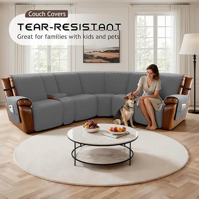 Arfntevss Waterproof Recliner Sectional Couch Covers - Image 7