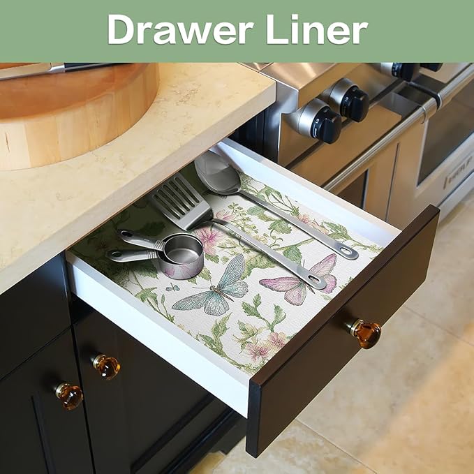 Shelf and Drawer Liner for Kitchen Cabinet Non-Adhesive Strong Grip Floral - Image 6
