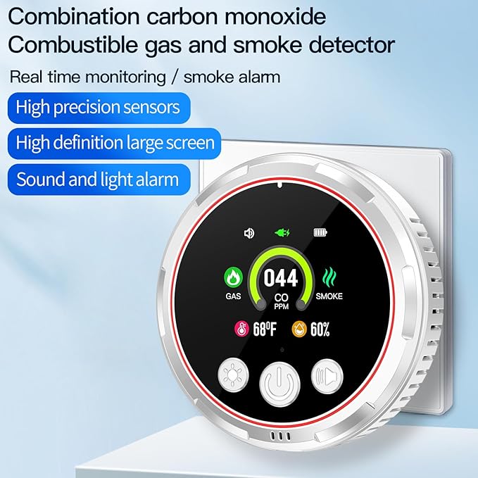 5-in-1 Ring Plug in Natural Gas & Smoke & Carbon Monoxide Detectors Combination - Image 2