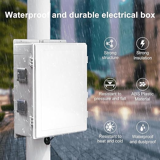 Outdoor Electrical Junction Box, ABS Water Resistant Enclosure - Image 2
