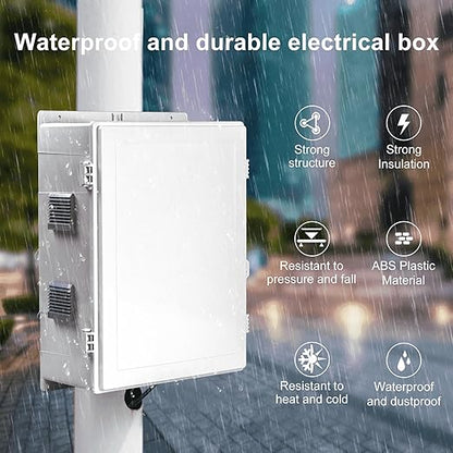 Outdoor Electrical Junction Box, ABS Water Resistant Enclosure - Image 2
