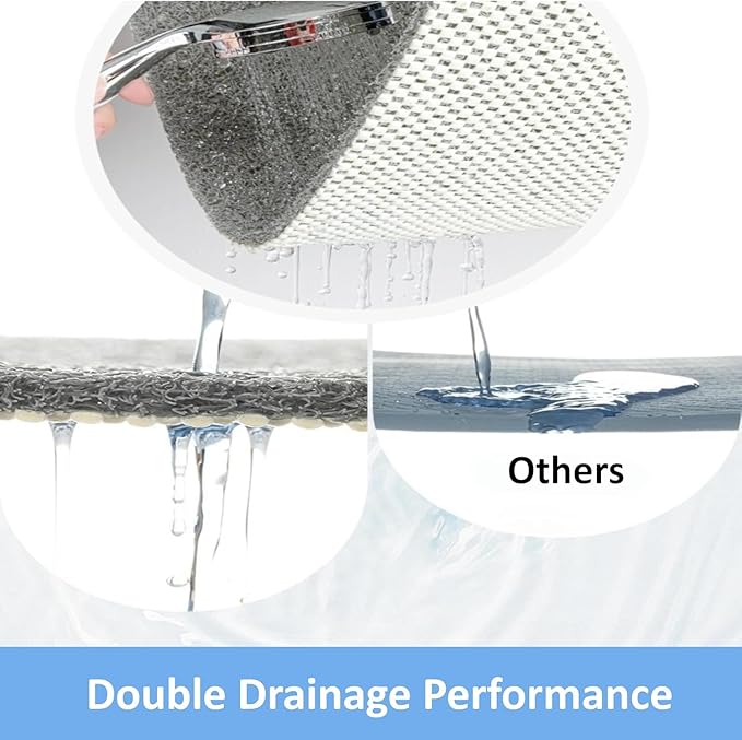 Square Shower Mat, Soft PVC Loofah Bath Mat Without Suction Cups - Image 5