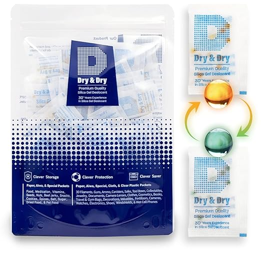 Dry & Dry Orange Indicating Silica Gel Packets Desiccants by DryDry