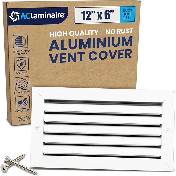 12x6 Inch Air Return Vent Cover Decorative – Premium Aluminum AC Vent Cover by LAMINAIRE
