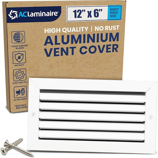 12x6 Inch Air Return Vent Cover Decorative – Premium Aluminum AC Vent Cover by LAMINAIRE