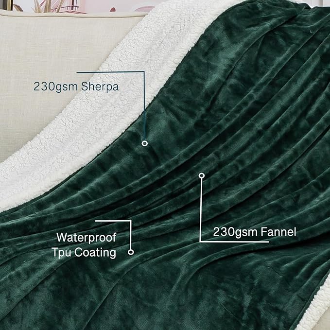 Waterproof Queen Size Blanket for Bed 60''x80'', 3 Layer Lightweight and Stain - Image 4