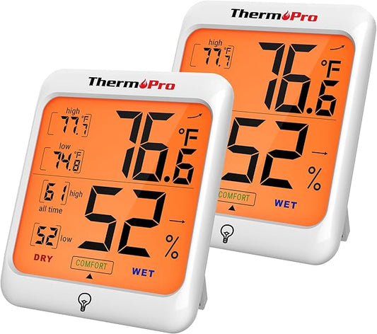 ThermoPro TP53 2 Pack Digital Hygrometer Indoor Thermometer by ThermoPro