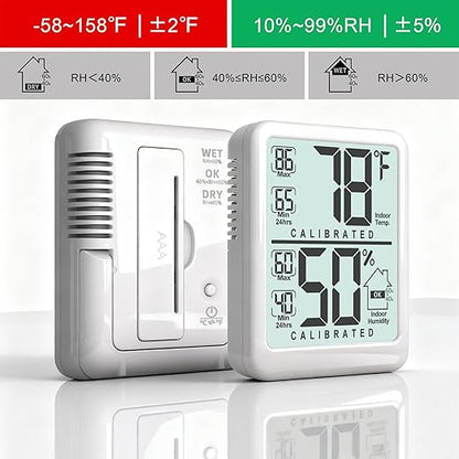 Antonki Room Thermometer, Digital Small Hygrometer Indoor Thermometer Humidity - Image 6