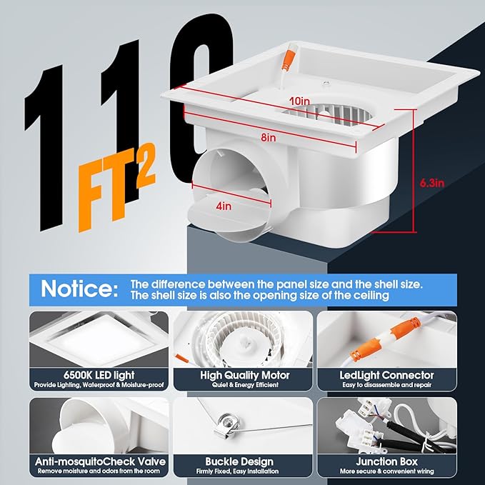 FEITON Bathroom Exhaust Fan - Image 6