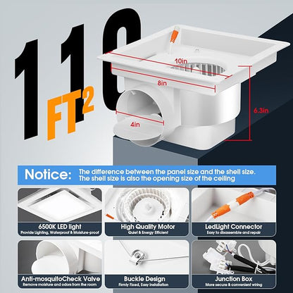FEITON Bathroom Exhaust Fan - Image 6