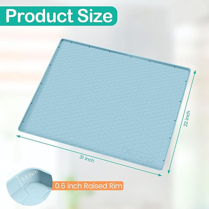 Waterproof Under Sink Mat 31" x 22", Silicone Cabinet Liner, Rubber Protector - Image 2