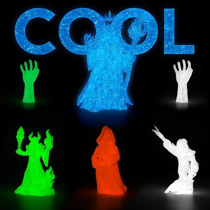 AMOLEN Glow in The Dark 3D Printer PLA Filament Christmas Bundle, Glow Filament - Image 4