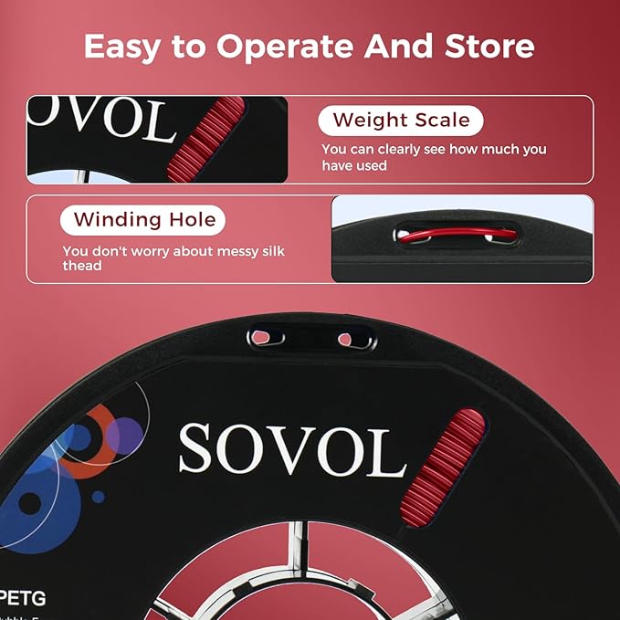 Sovol 3D Printer PETG Filament 1.75mm 1KG, High Precision, Strong Toughness - Image 7