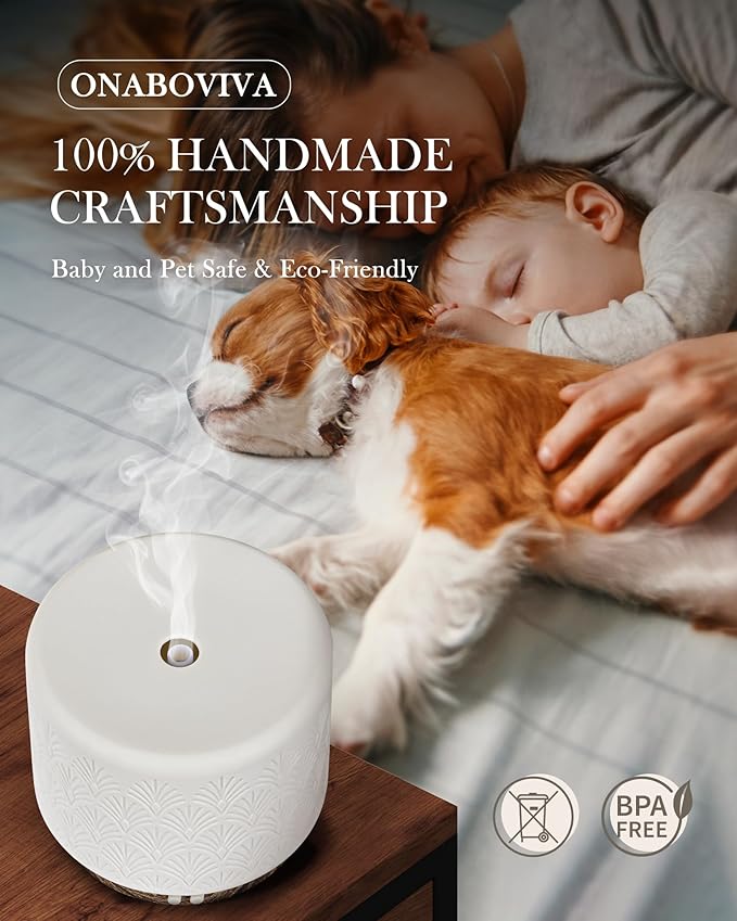 Essential Oil Diffuser, 280ml Ceramic Aromatherapy Diffuser - Image 6