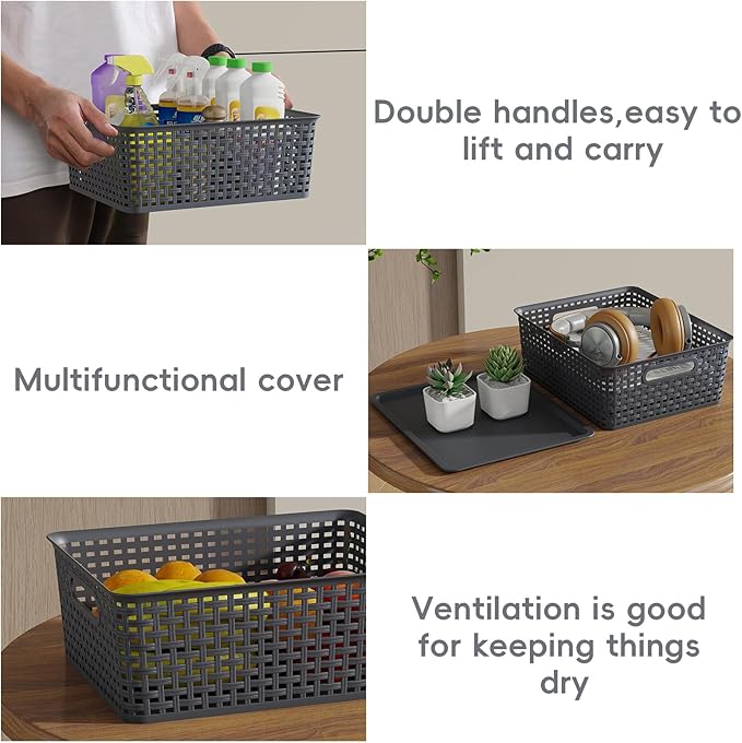 13 Quart Plastic Storage Baskets - Image 4
