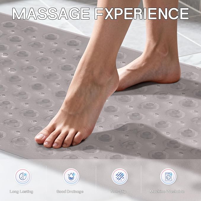 Anti-Slip Bathtub Shower mat, 39.3×15.7 inch（Approximately 100 × 40cm） Soft - Image 5