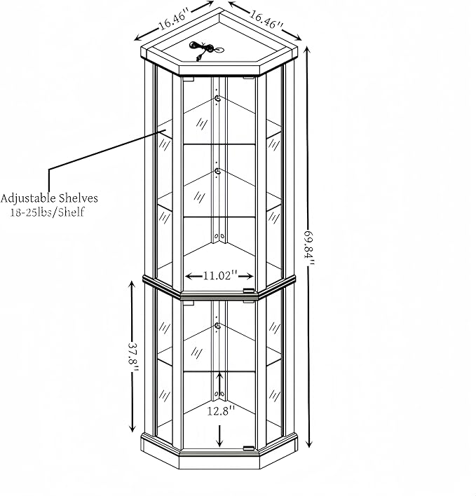 Elegant Corner Curio Cabinet - Image 2