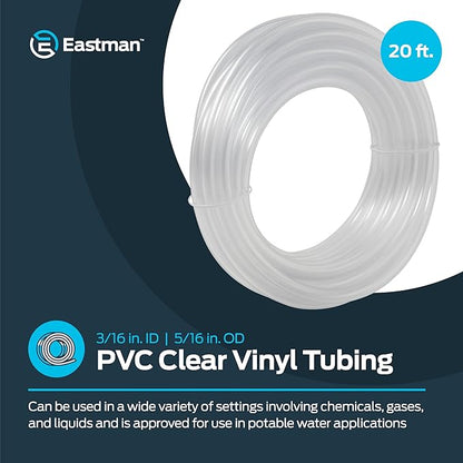 Eastman 3/16 Inch ID PVC Clear Vinyl Tubing, 20 Foot Length - Image 2