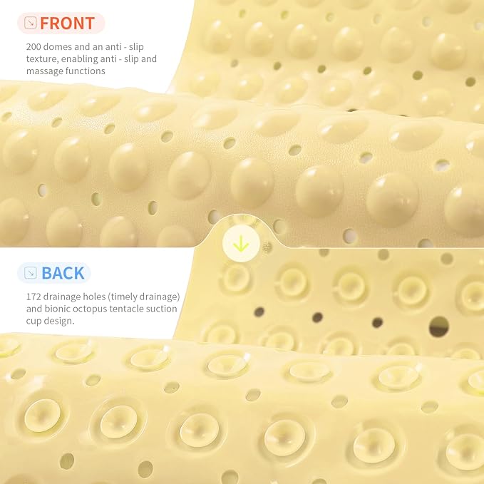 Anti-Slip Bathtub Shower mat, 39.3×15.7 inch（Approximately 100 × 40cm） Soft - Image 2