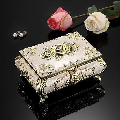 Hipiwe Jewelry Storage Chest Rectangular Keepsake Storage Box Trinket - Image 7