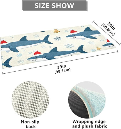 Merry Christmas Shark Beige decorative mat - Image 3