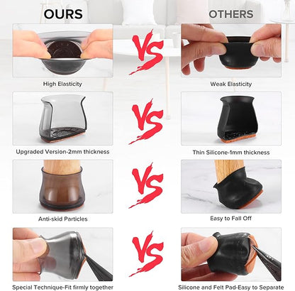 24PCS Upgraded Silicone Chair Leg Floor Protectors - Image 3
