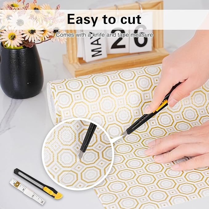 Drawer and Shelf Liner for Kitchen Cabinet, Non-Adhesive Cabinet Liner 24in x - Image 4
