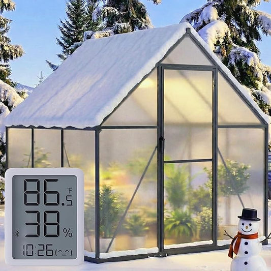 6×6FT Greenhouse for Outdoors, Walk-in Greenhouse and Winter Garden Planting by WUKHG