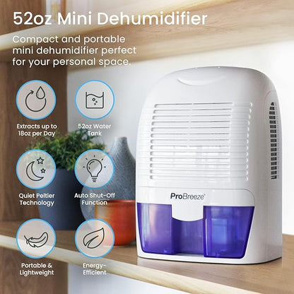 Pro Breeze Electric Mini Dehumidifier, 2200 Cubic Feet, Compact and Portable - Image 2