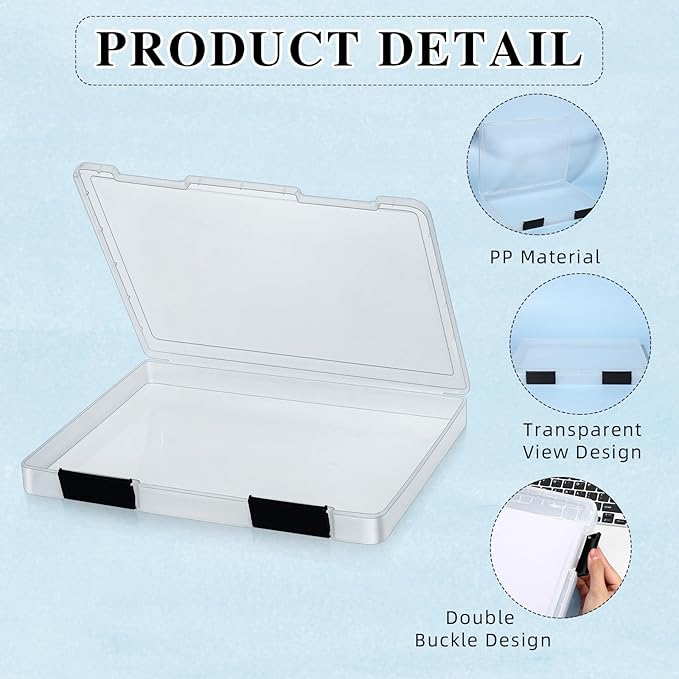 PerKoop 6 Pcs Clear Paper Storage Box A4 Plastic File Box Document Paper - Image 3
