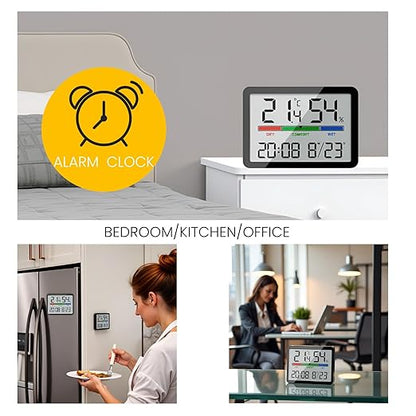 Digital Hygrometer Indoor Thermometer, Clock - Image 7