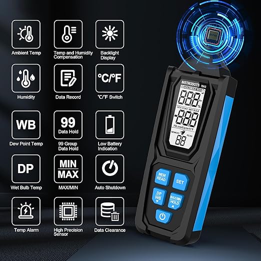 Temperature Humidity Meter, High Precision Digital Psychrometer Hygrometer - Image 6