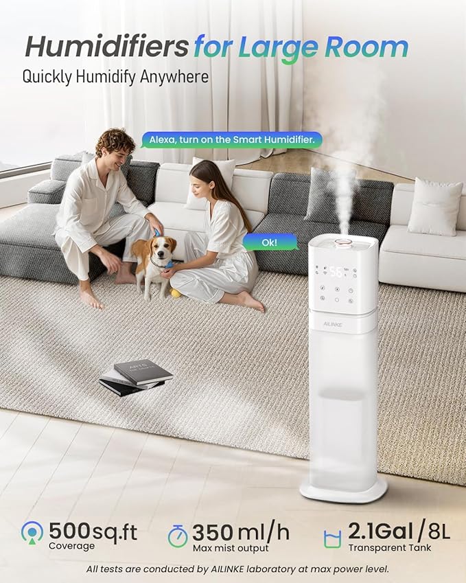 Smart Humidifier Large Room, 2.1Gal/8L Humidifiers - Image 2