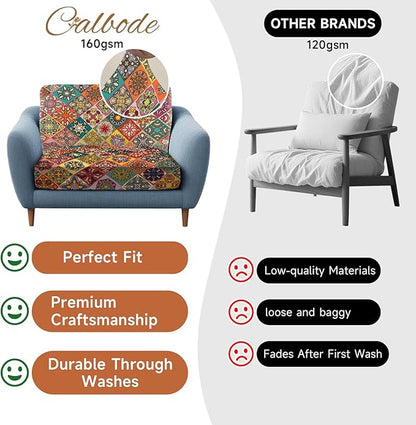8Pcs Stretch Patio Cushion Cover, Bohemian Colored Geometric Pattern Couch - Image 5