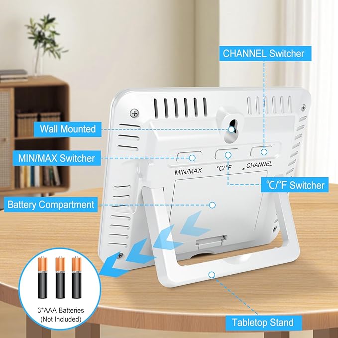 Urageuxy Weather Station Wireless Indoor Outdoor Thermometer - Image 6
