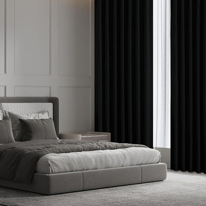 CUCRAF Linen 100% Blackout Curtains 63 Inch Length 2 Panels Set, Back Tab and - Image 7