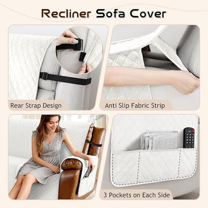 Arfntevss Waterproof Recliner Sectional Couch Covers - Image 4