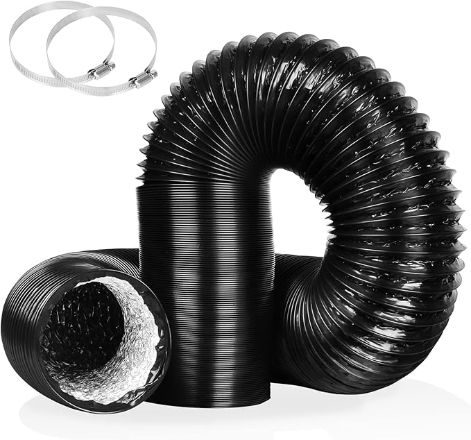 4 Inch 16FT Air Duct, Non-Insulated Flexible Aluminum Dryer Vent Hose by YIJUHOU