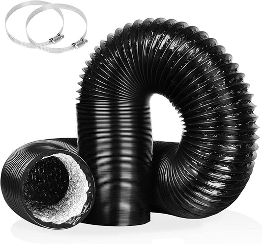 4 Inch 16FT Air Duct, Non-Insulated Flexible Aluminum Dryer Vent Hose by YIJUHOU